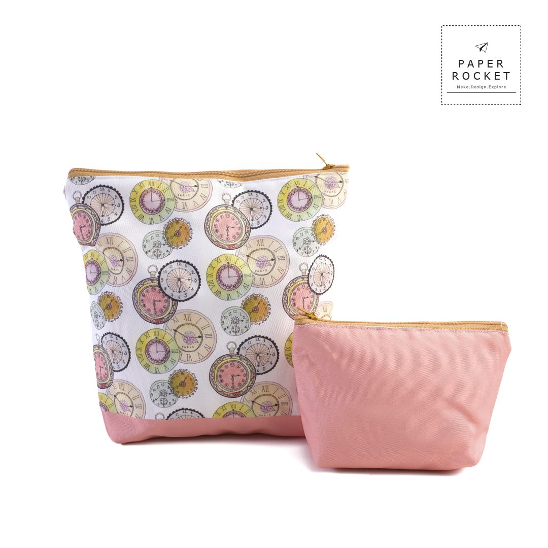 Clocks Print Vanity Pouch